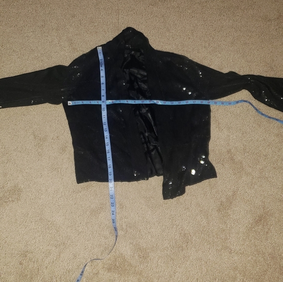 Coupe 6 black sequin jacket quarter sleeves dress up any outfit glam - Picture 6 of 8